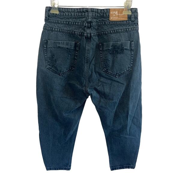 One by One Teaspoon Eagles 25 Slouchy Crop Jeans Distressed Black - Picture 6 of 11